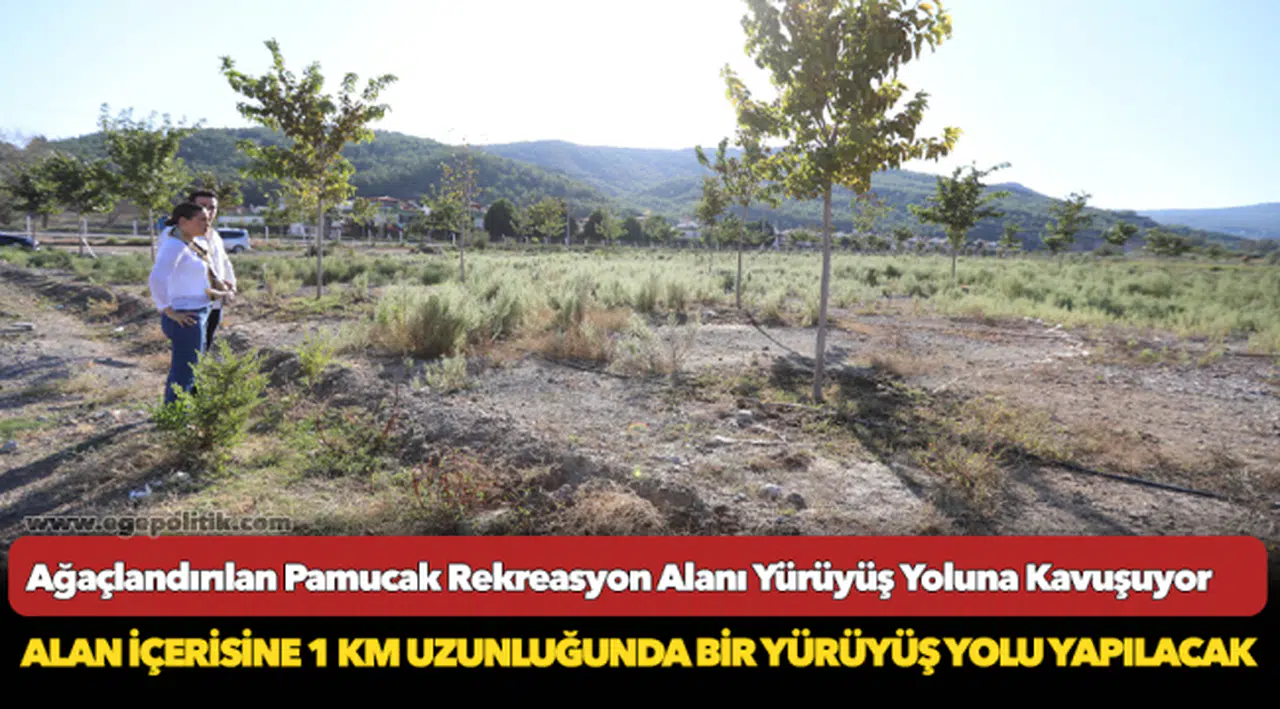 Ağaçlandırılan Pamucak Rekreasyon Alanı Yürüyüş Yoluna Kavuşuyor