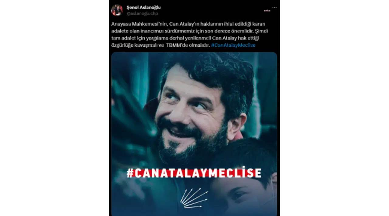 CHP İl Başkanı Aslanoğlu; Can Atalay Hak Ettiği Özgürlüğe Kavuşmalı ve TBMM’de olmalı