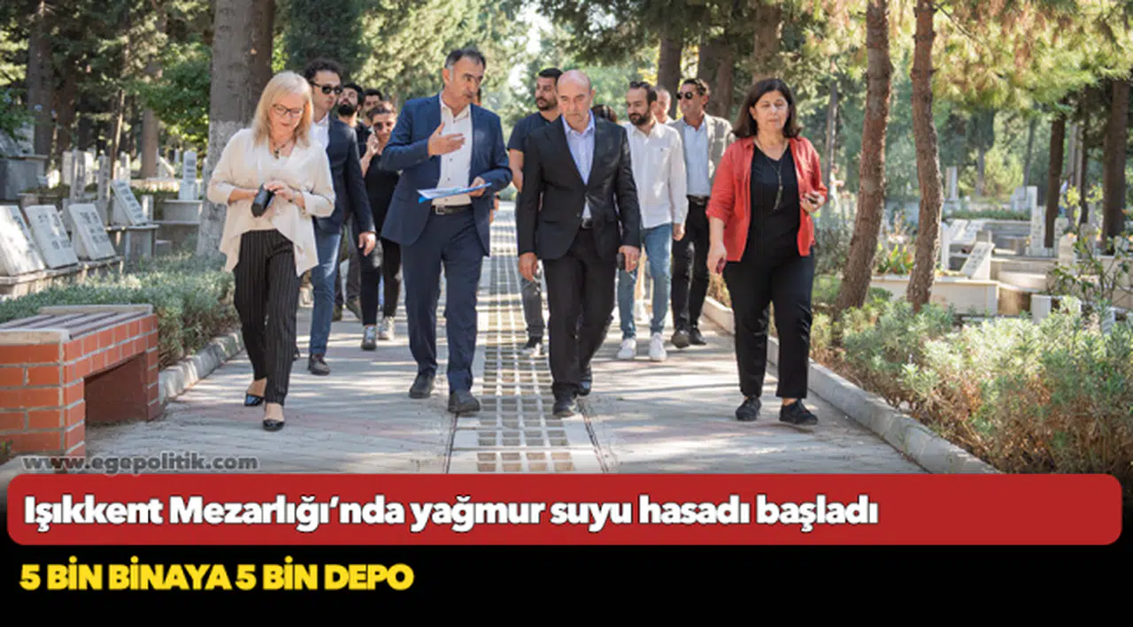 Işıkkent Mezarlığı’nda yağmur suyu hasadı başladı