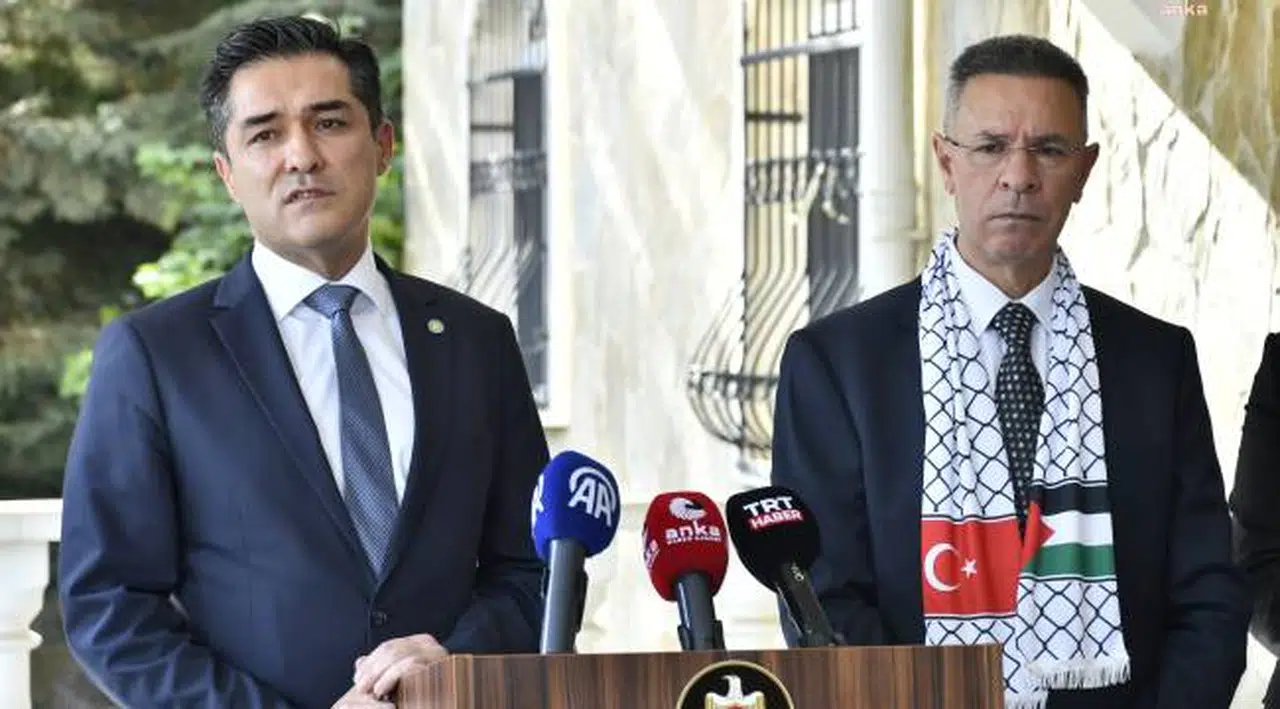 İYİ Parti Heyeti, Filistin Büyükelçiliğini Ziyaret Etti