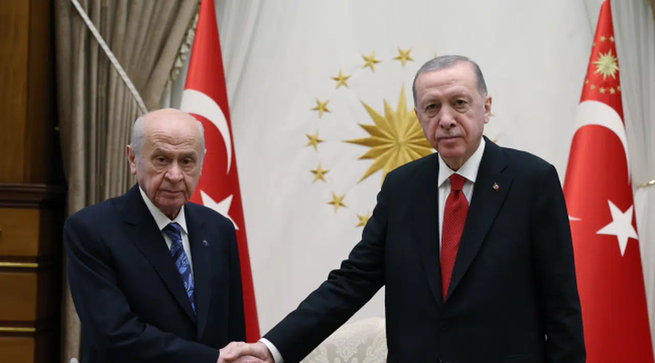 Cumhurbaşkanı Erdoğan, MHP Genel Başkanı Bahçeli İle Cumhurbaşkanlığı'nda Bir Araya Geldi