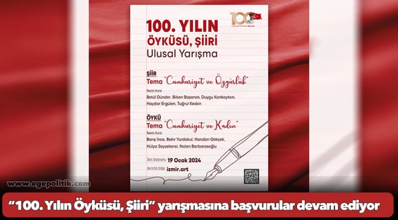 “100. Yılın Öyküsü, Şiiri” yarışmasına başvurular devam ediyor