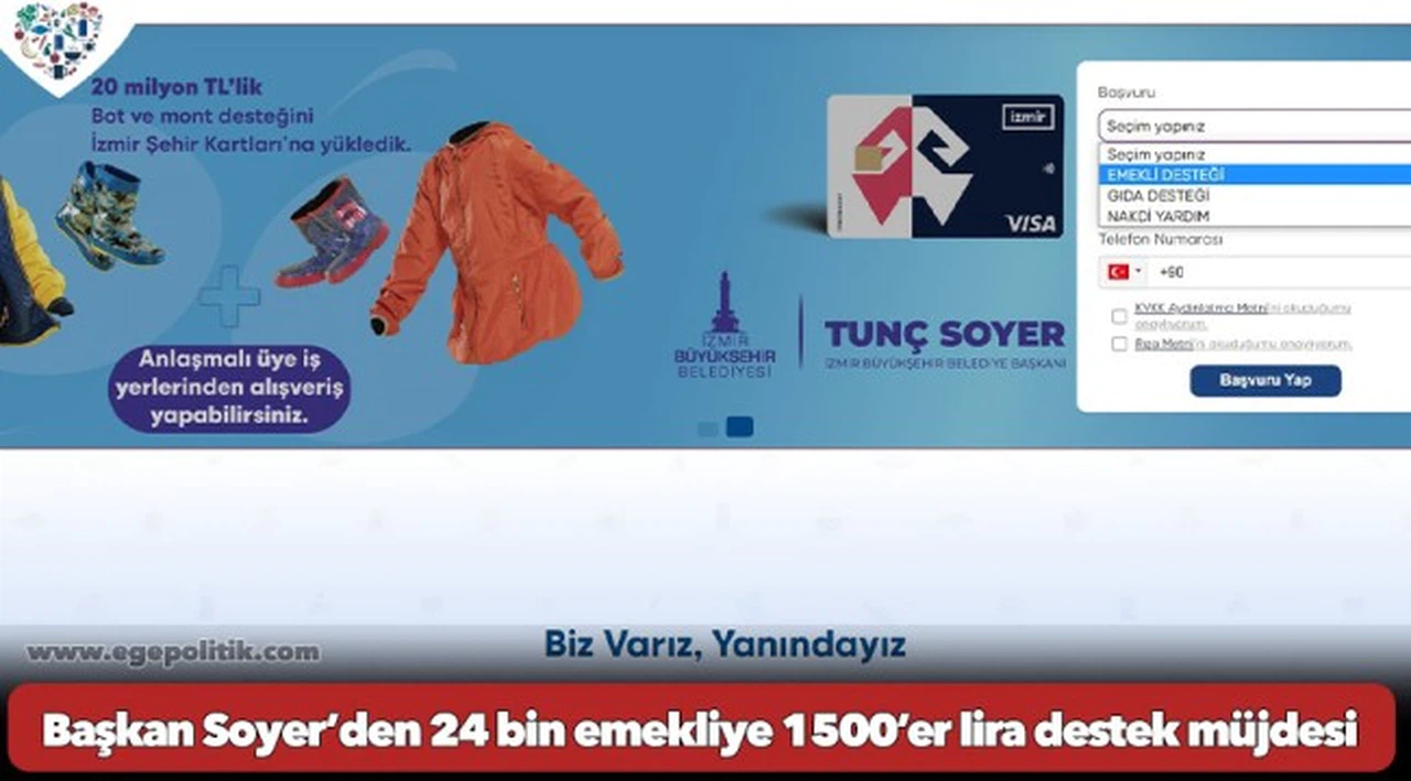 Başkan Soyer’den 24 bin emekliye 1500’er lira destek müjdesi