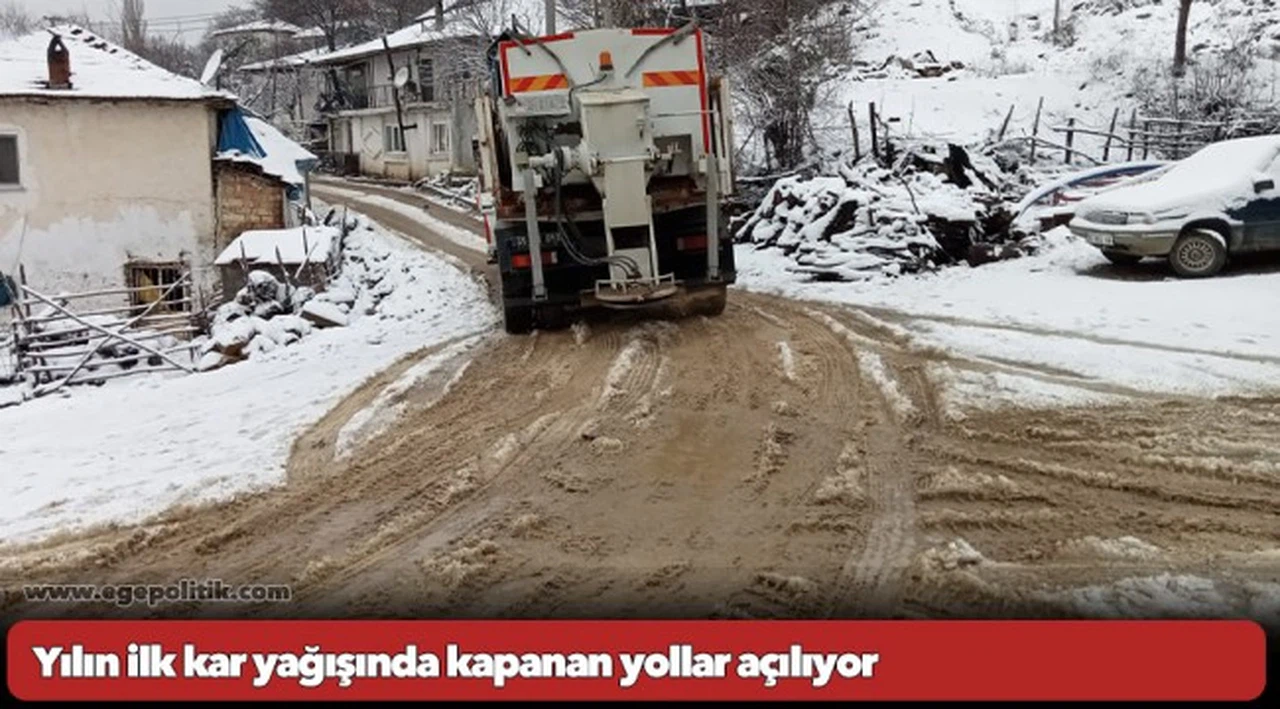 Yılın ilk kar yağışında kapanan yollar açılıyor