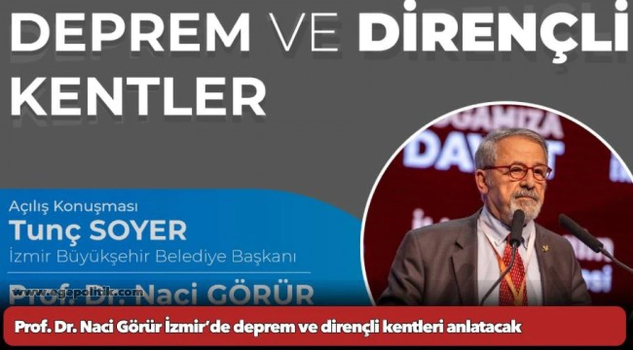 Prof. Dr. Naci Görür İzmir’de deprem ve dirençli kentleri anlatacak