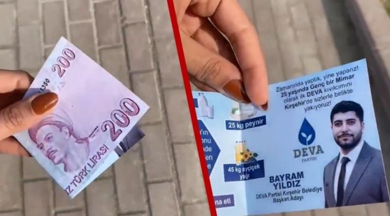 Bunu düşünen reklam ajansı da, aklı yatan siyasetçi de halkı aşağılıyor: Para şeklinde broşür