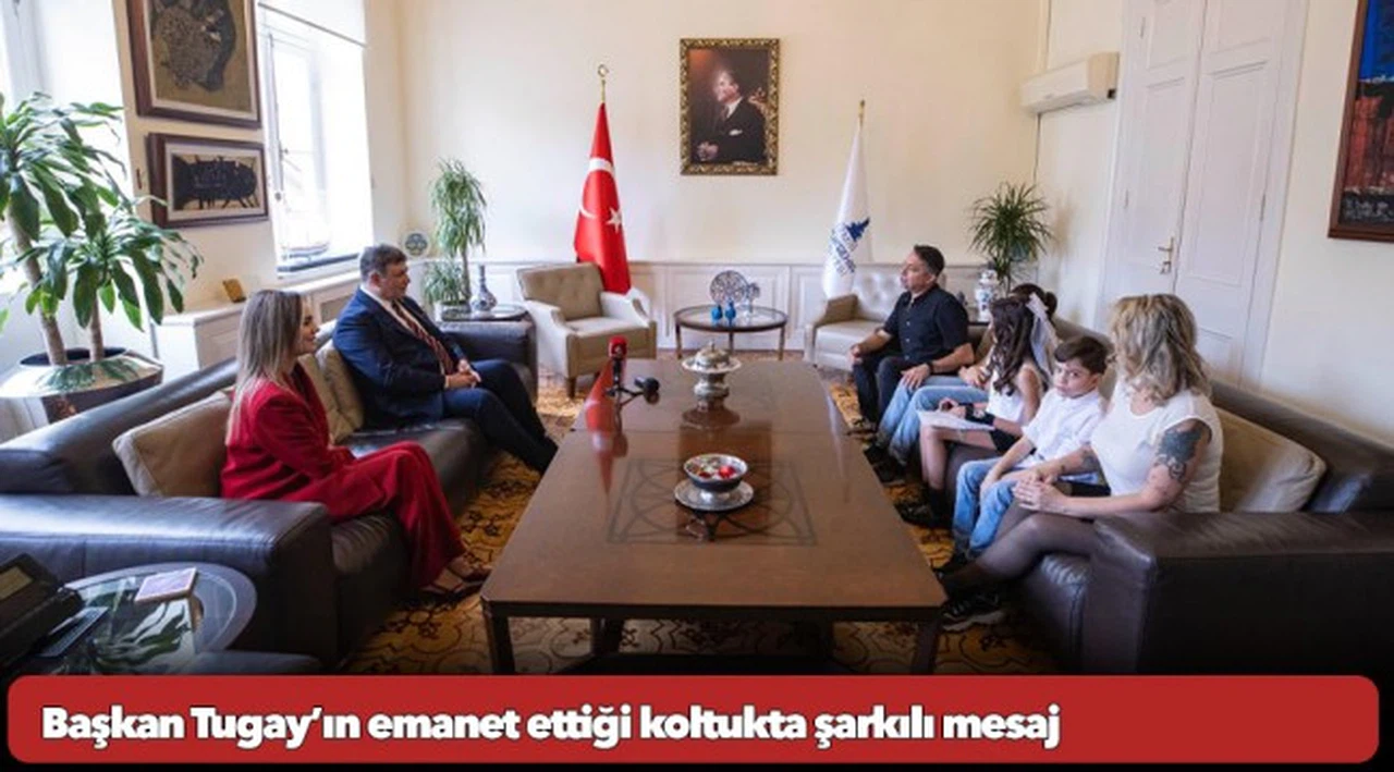 Başkan Tugay’ın emanet ettiği koltukta şarkılı mesaj