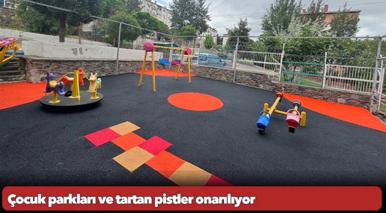Çocuk parkları ve tartan pistler onarılıyor