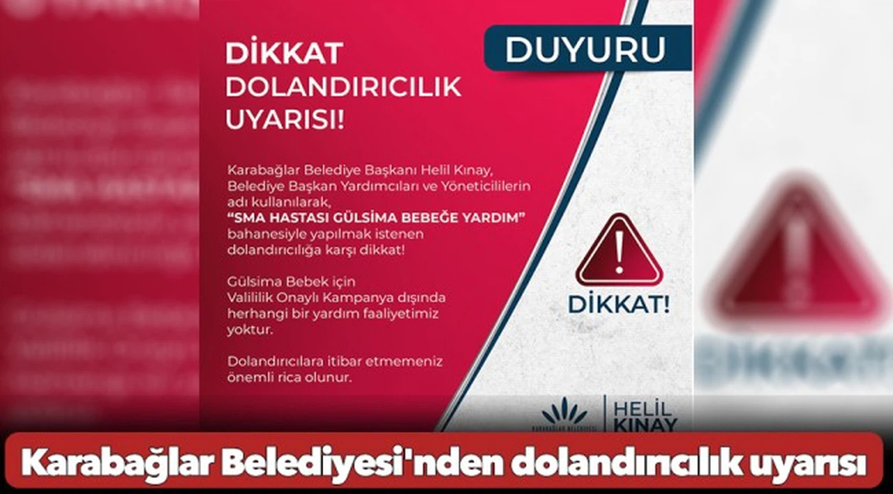 Karabağlar Belediyesi'nden dolandırıcılık uyarısı