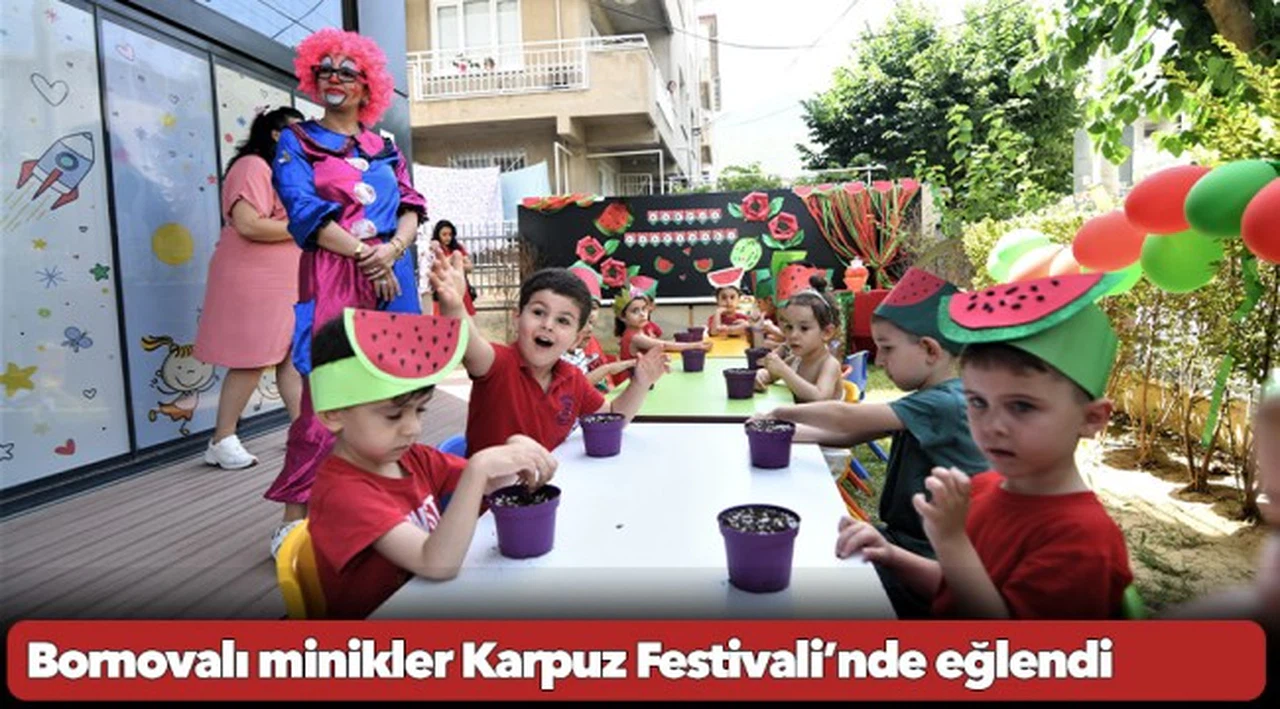 Bornovalı minikler Karpuz Festivali’nde eğlendi