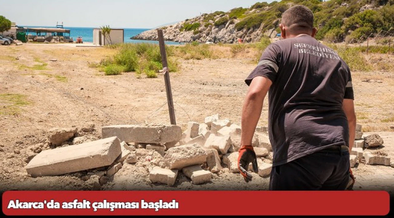 Akarca'da asfalt çalışması başladı