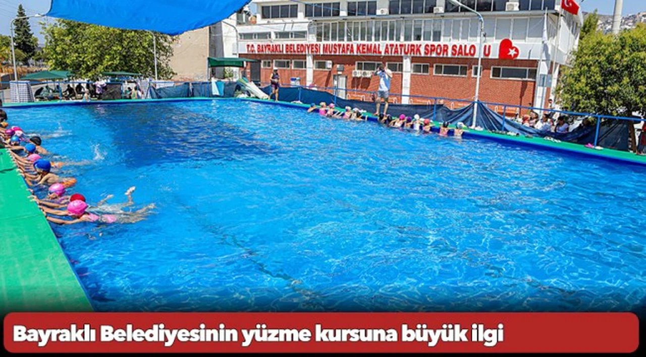 Bayraklı Belediyesinin yüzme kursuna büyük ilgi