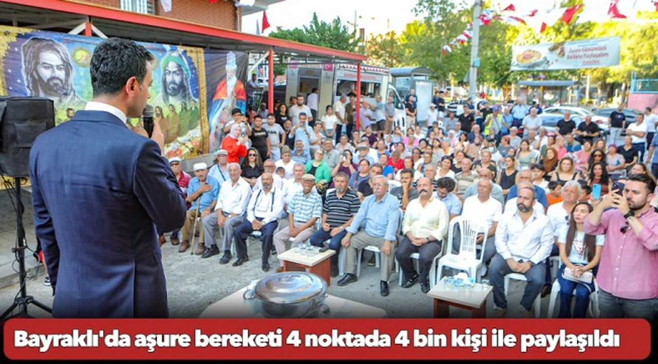 Bayraklı'da aşure bereketi 4 noktada 4 bin kişi ile paylaşıldı