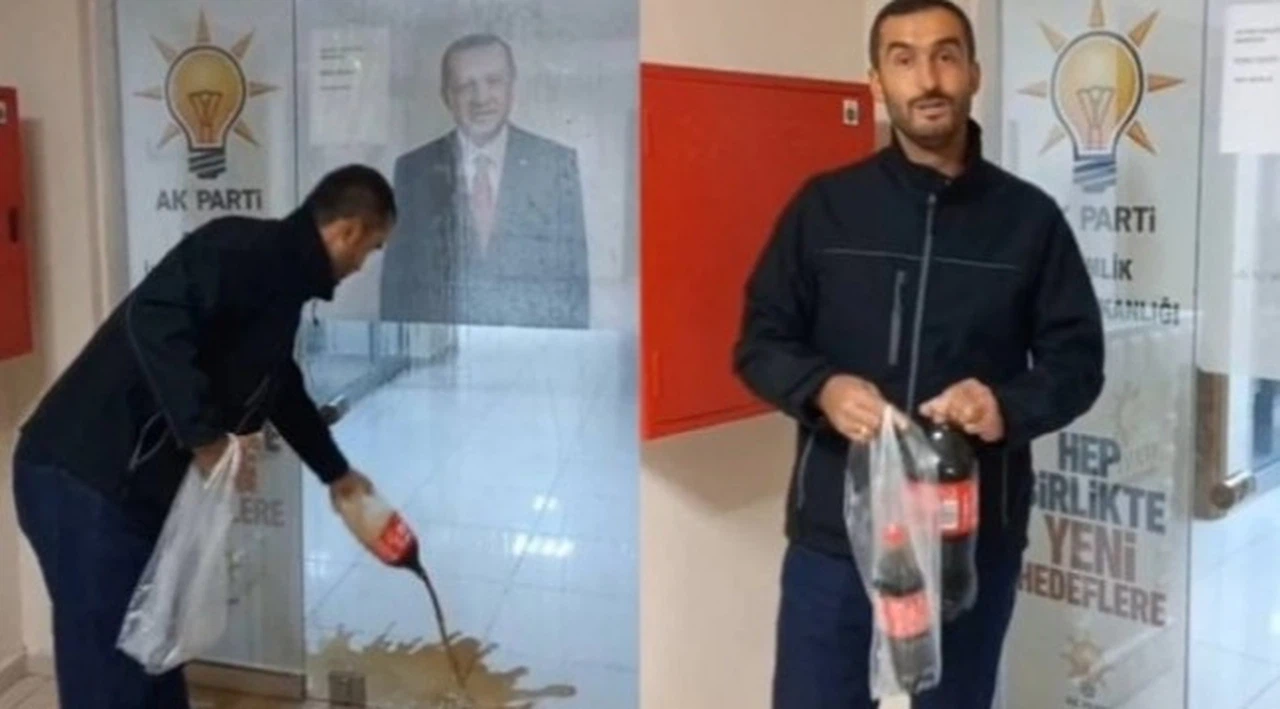 Erdoğan'ın fotoğrafının önünde kola dökülmesi Cumhurbaşkanı'na hakarete delil sayıldı