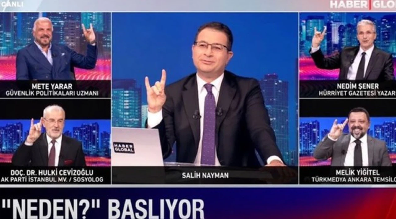 Haber Global canlı yayınında 'bozkurt' işareti: Sosyal medyada gündem oldu