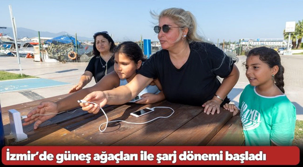 İzmir’de güneş ağaçları ile şarj dönemi başladı