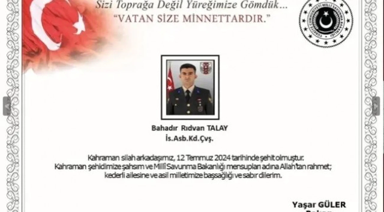 Pençe- Kilit bölgesinde bir Astsubay sehit! Yine şehit ateşi yaktı!