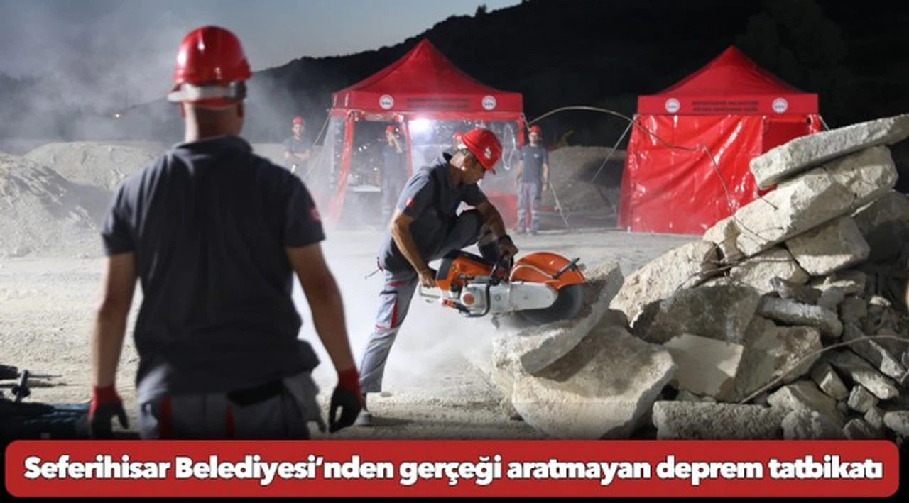 Seferihisar Belediyesi’nden gerçeği aratmayan deprem tatbikatı