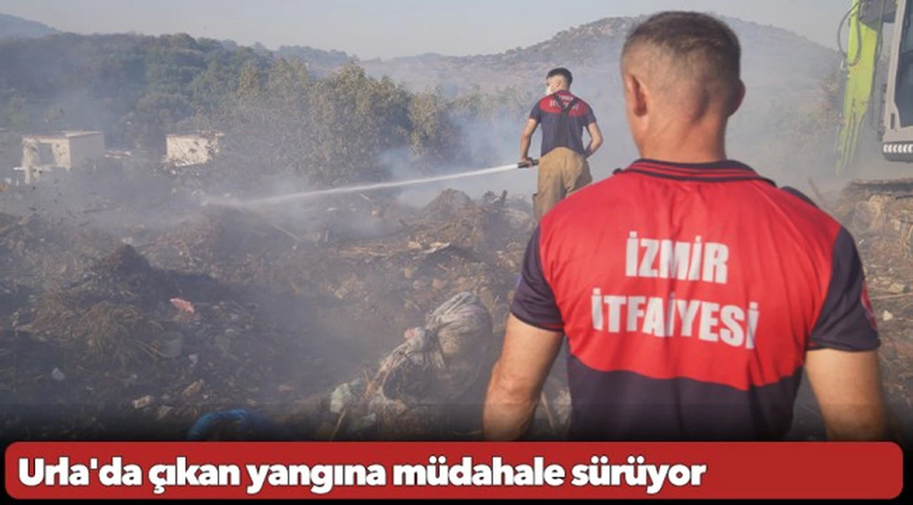 Urla'da çıkan yangına müdahale sürüyor