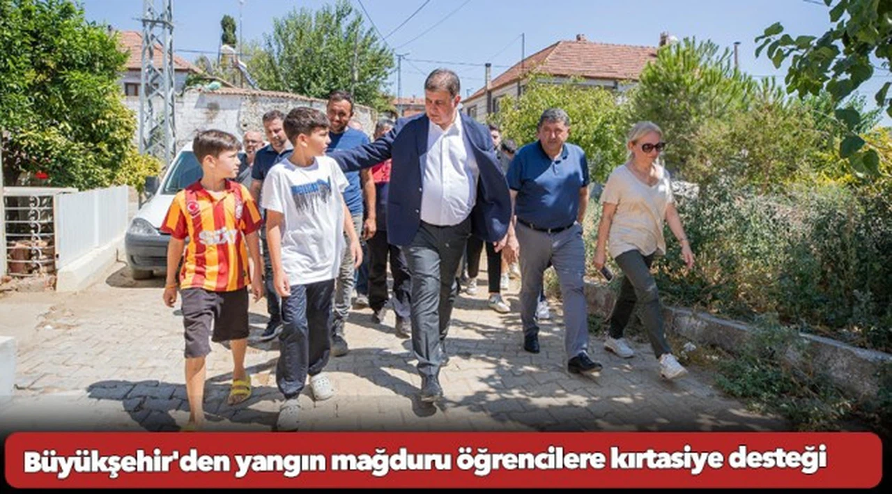 Büyükşehir'den yangın mağduru öğrencilere kırtasiye desteği