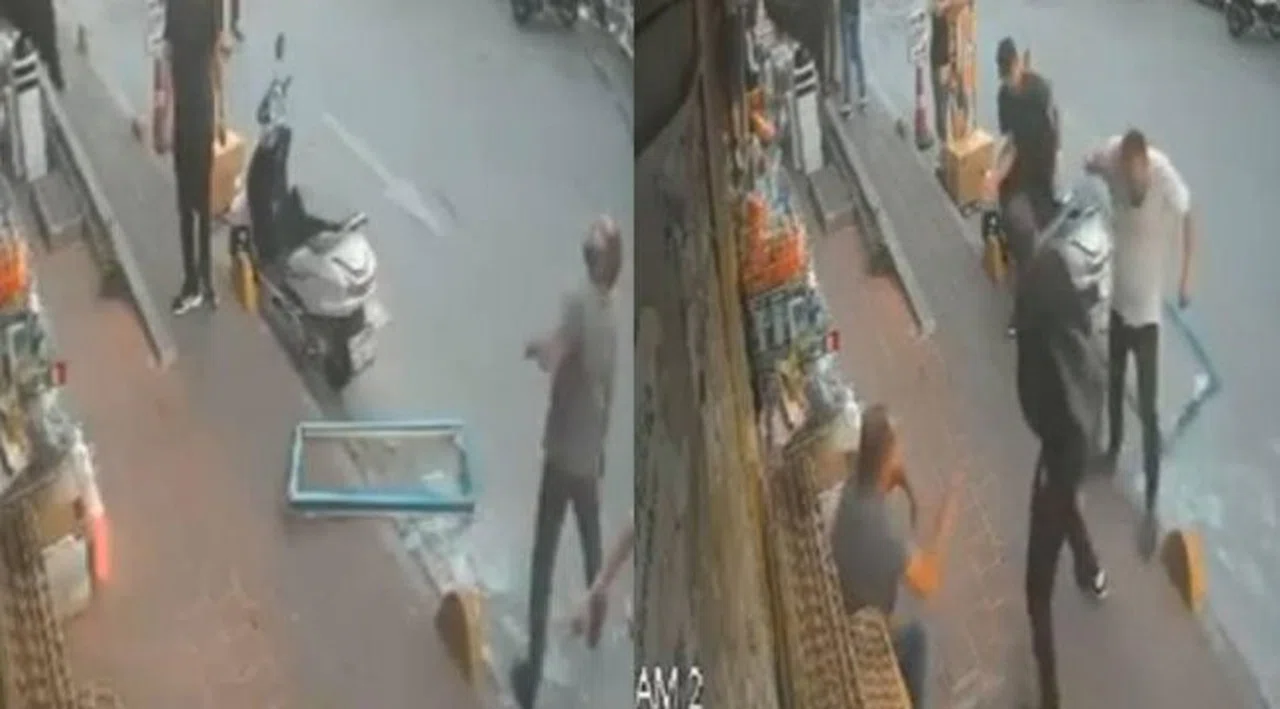 Her şey bir anda oldu! Kaldırımda otururken üzerine cam çerçeve düştü