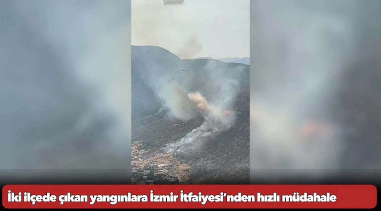 İki ilçede çıkan yangınlara İzmir İtfaiyesi’nden hızlı müdahale