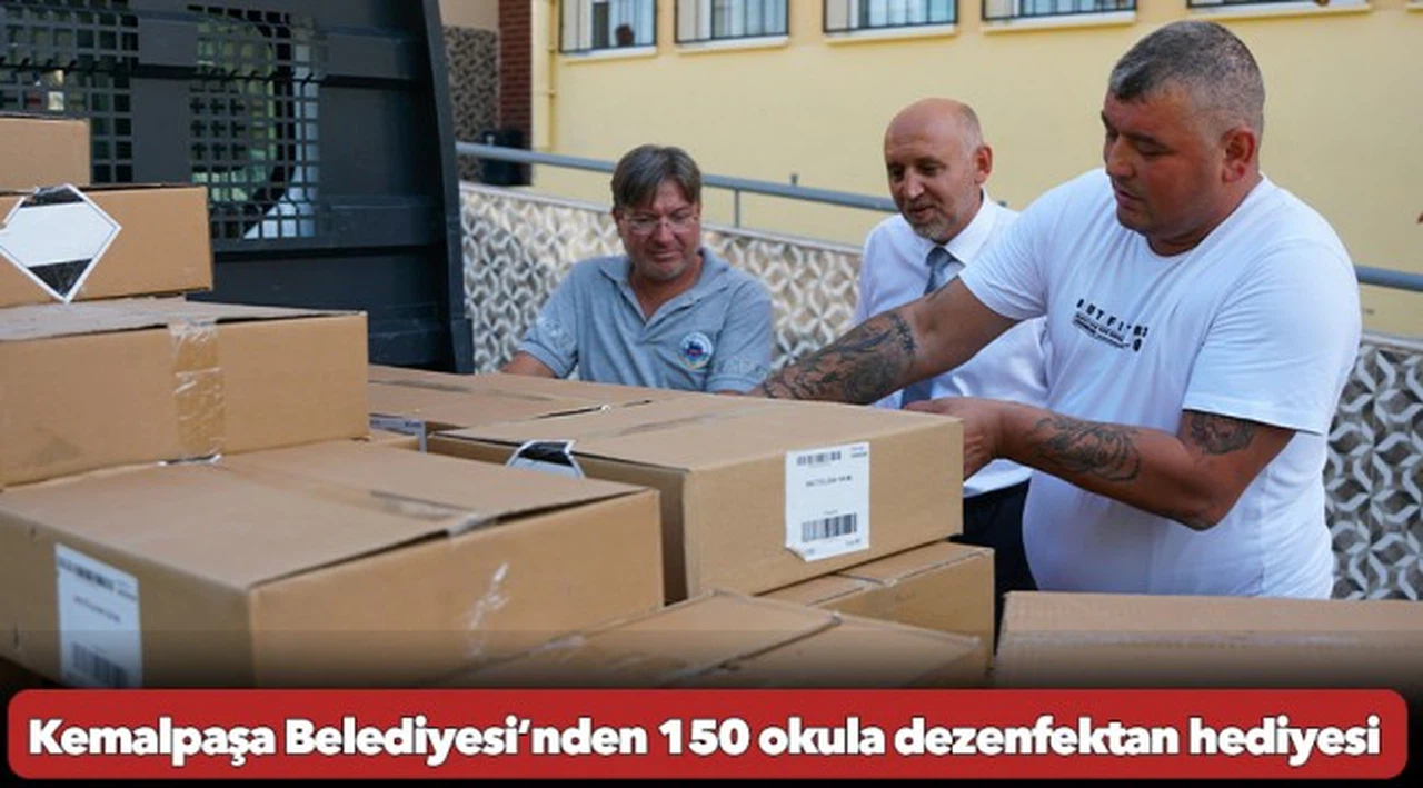 Kemalpaşa Belediyesi’nden 150 okula dezenfektan hediyesi