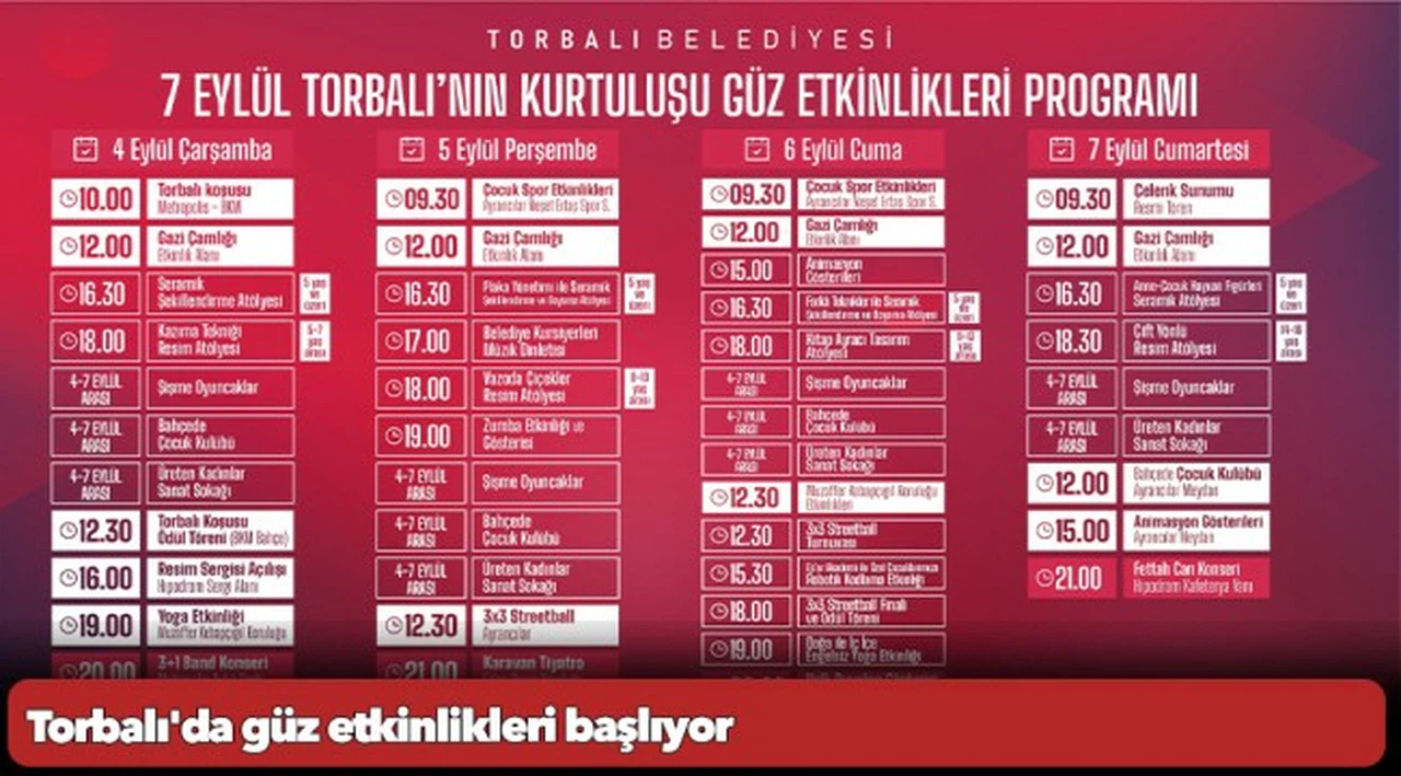 Torbalı'da güz etkinlikleri başlıyor