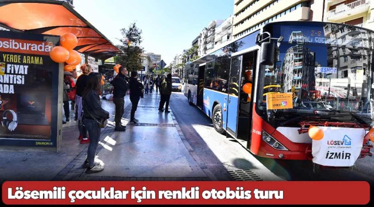 Lösemili çocuklar için renkli otobüs turu