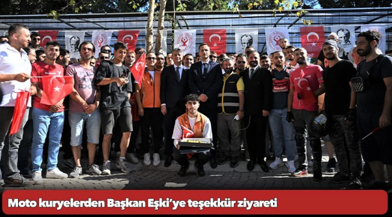 Moto kuryelerden Başkan Eşki’ye teşekkür ziyareti