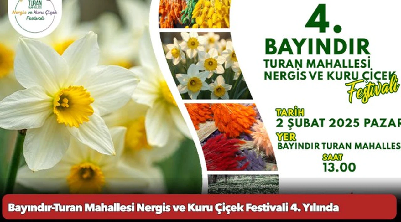 Bayındır-Turan Mahallesi Nergis ve Kuru Çiçek Festivali 4. Yılında