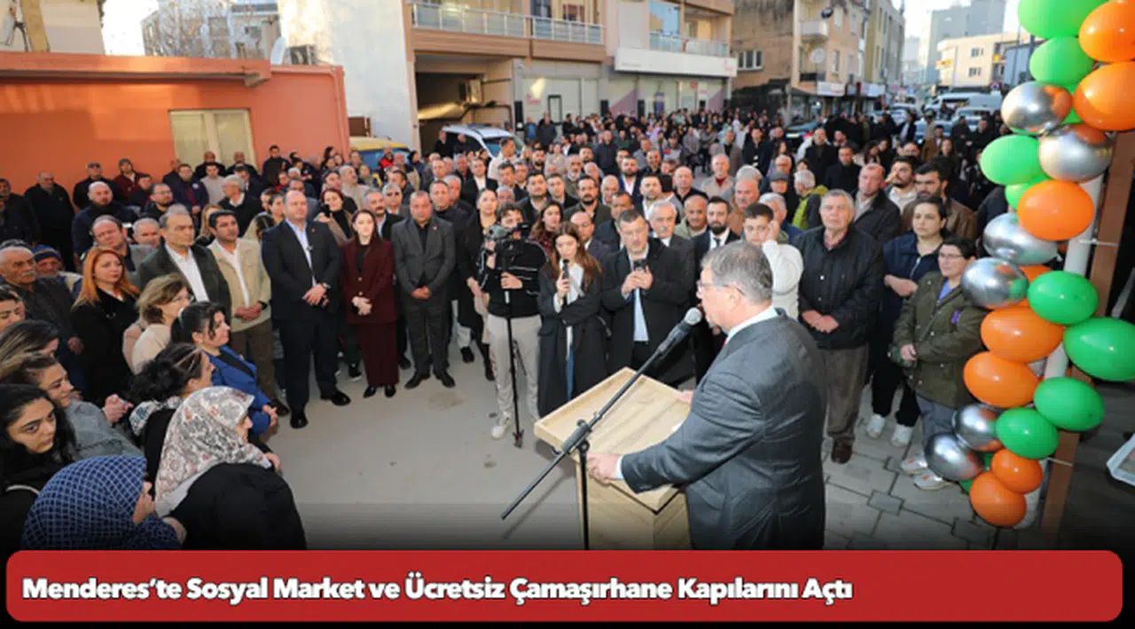 Menderes’te Sosyal Market ve Ücretsiz Çamaşırhane Kapılarını Açtı