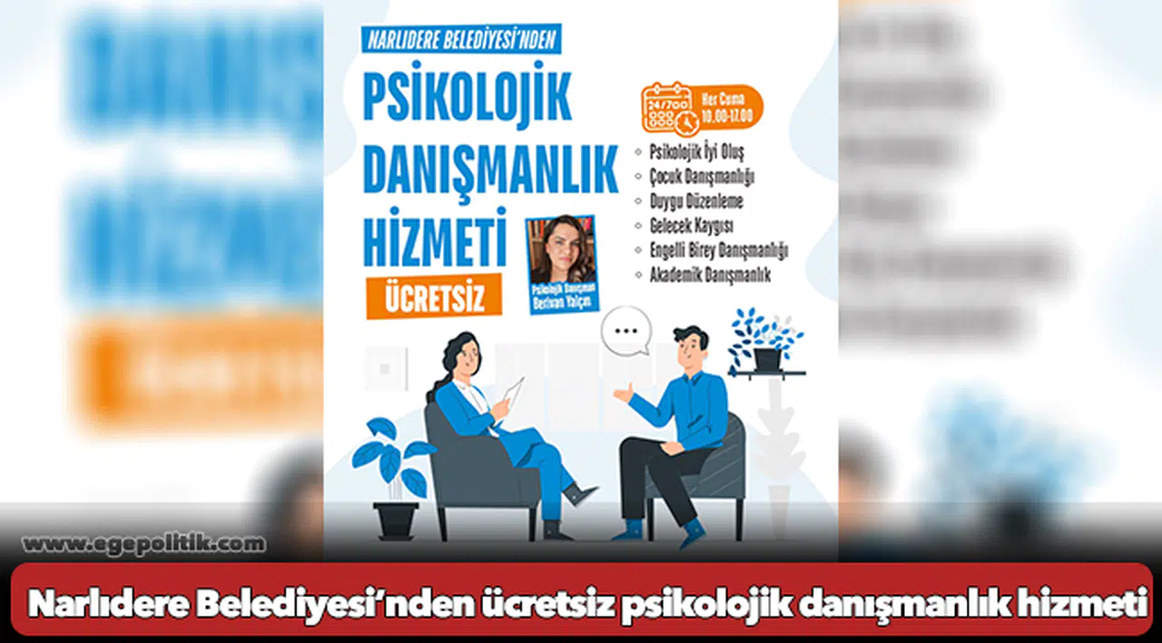 Narlıdere Belediyesi’nden ücretsiz psikolojik danışmanlık hizmeti