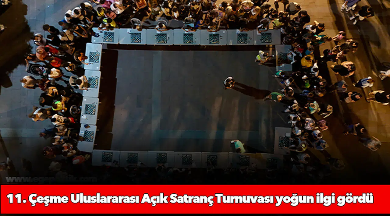 11. Çeşme Uluslararası Açık Satranç Turnuvası’nda Simultane Gösteri yoğun ilgi gördü!