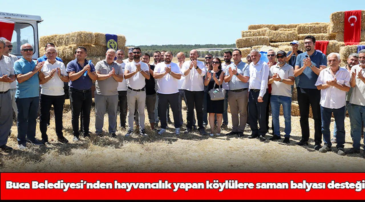 Buca Belediyesi’nden hayvancılık yapan köylülere saman balyası desteği