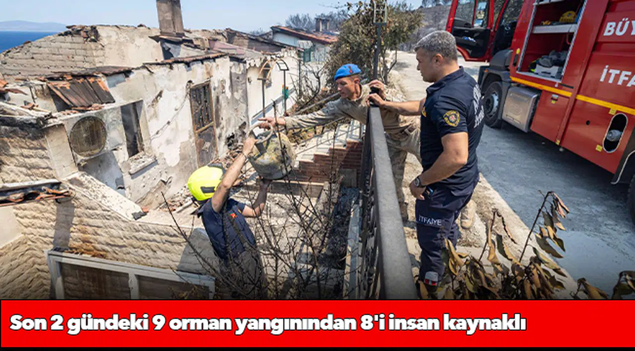 Son 2 gündeki 9 orman yangınından 8'i insan kaynaklı