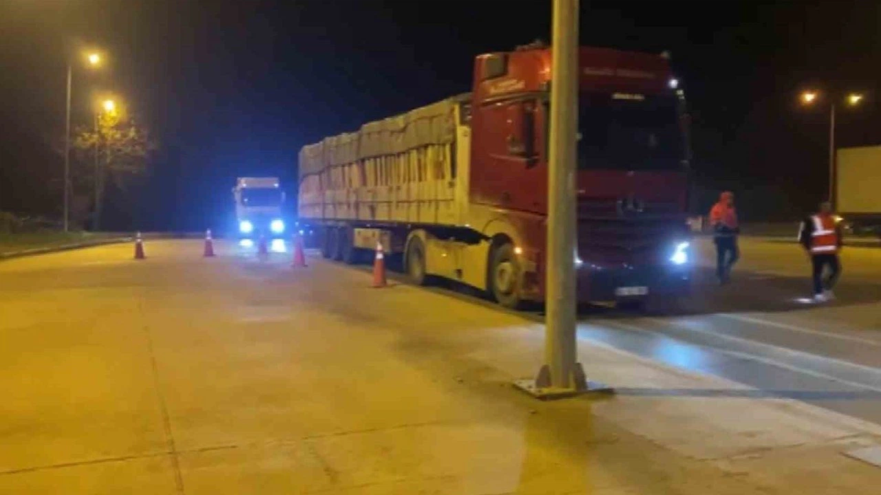 Plakalarını kapatarak kantara girmeyen 6 tıra 461 bin TL’yi aşkın ceza