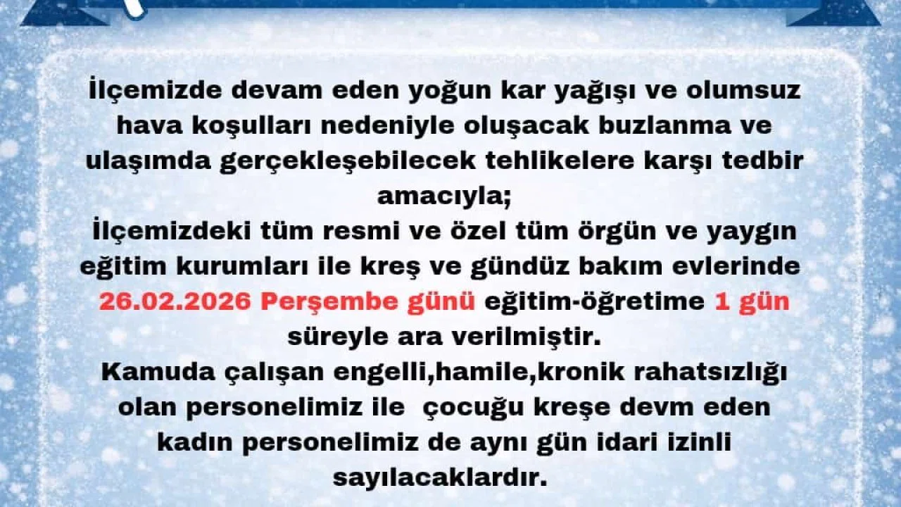 Bingöl’de 2 ilçede eğitime kar engeli