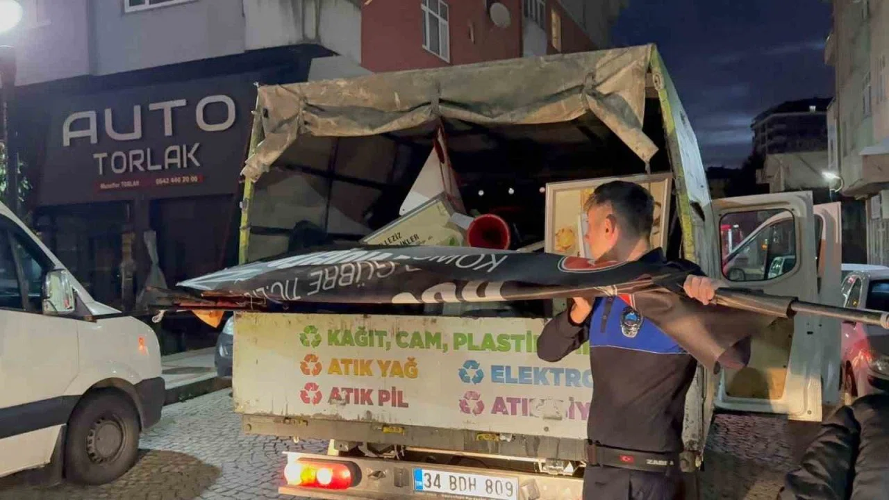 Rize’de kaldırım işgallerine yönelik reklam operasyonu