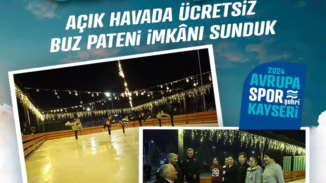 Büyükşehir’in açık hava buz pateni pisti bayramda 2 bin 820 kişiye hizmet verdi