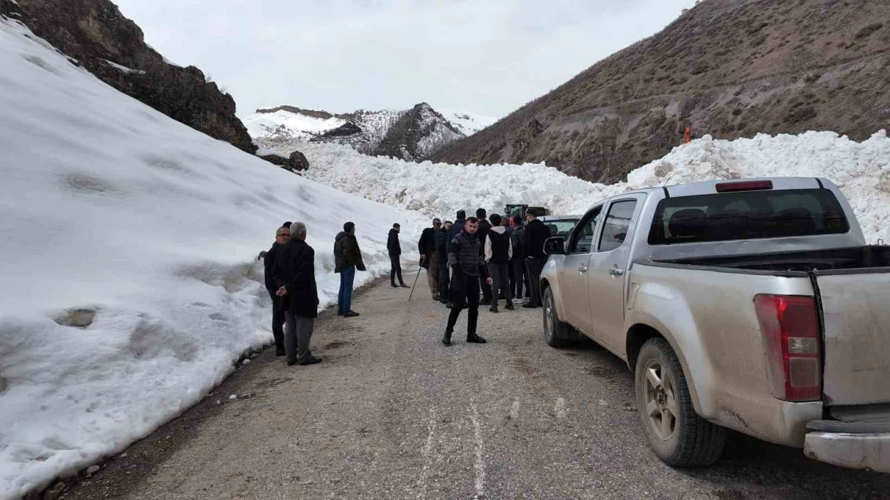 Köy yoluna çığ düştü, ekipler yolu açmak için çalışma başlattı