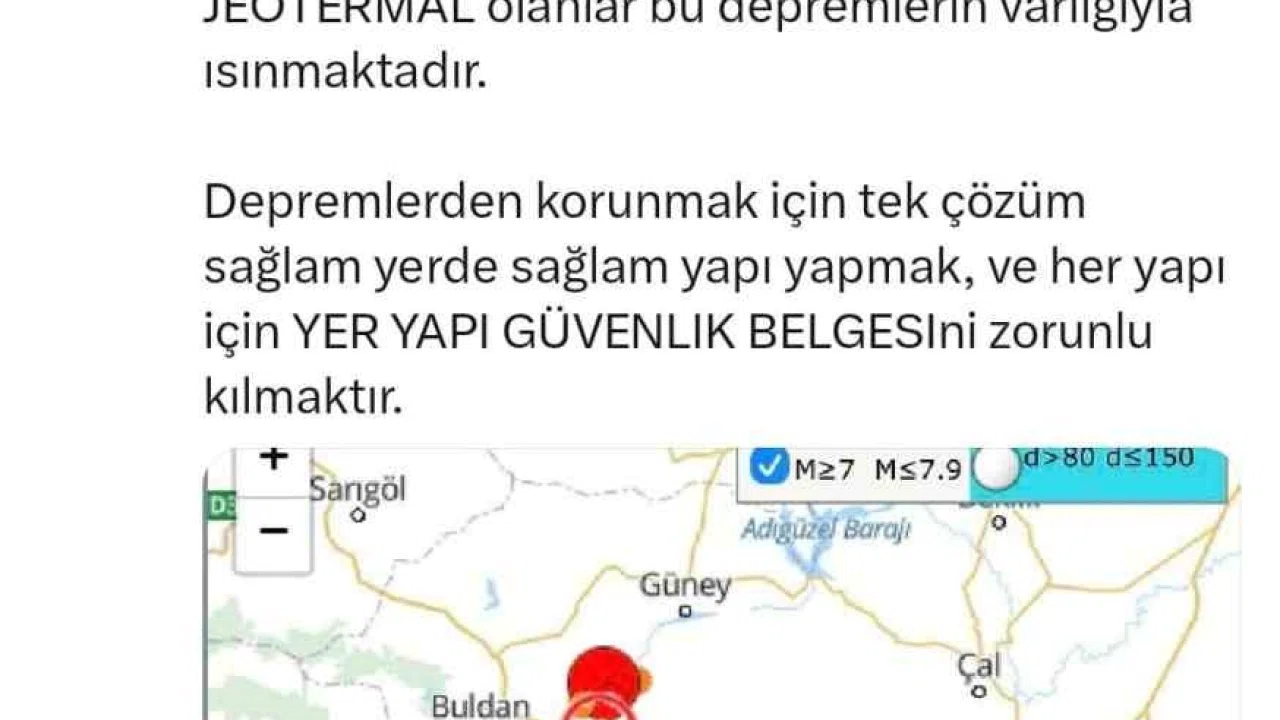 Prof. Dr. Ahmet Ercan’dan Buldan depremi açıklaması: "Bölge M7’lik depreme yatkın"