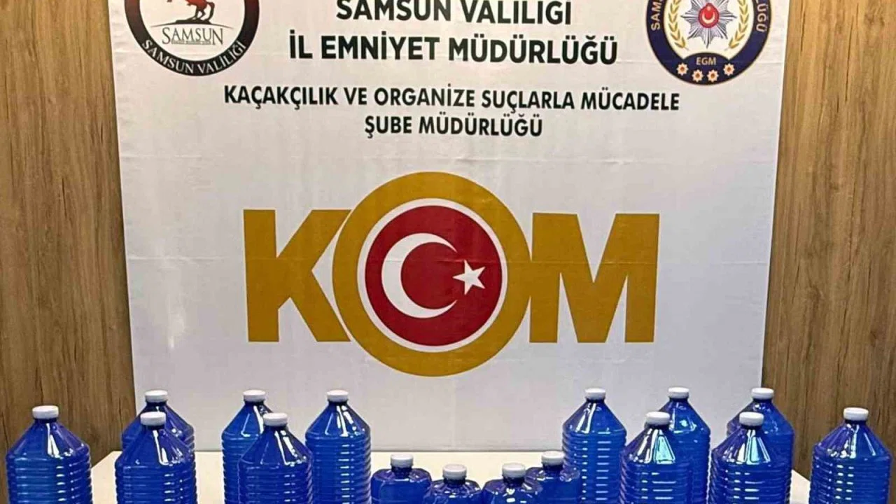 Samsun’da 70 litre etil alkol ele geçirildi