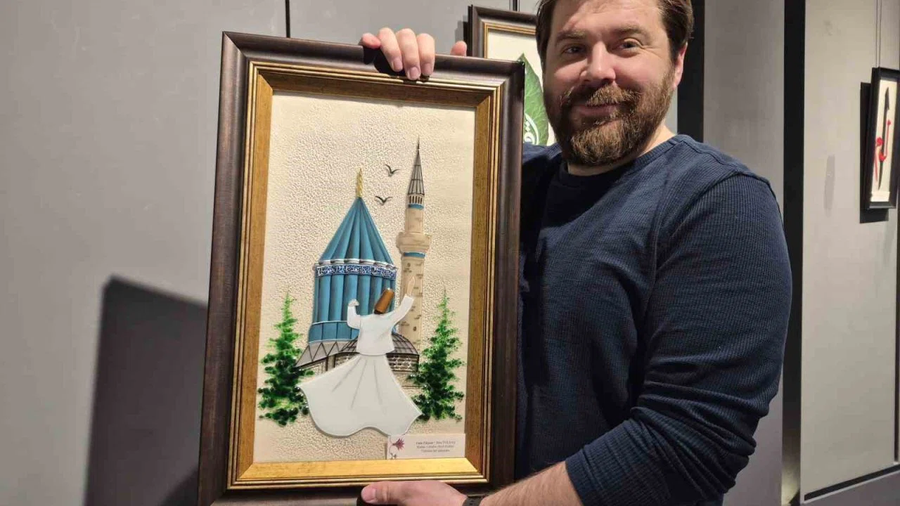 Sanatçı Taha Yoldaş, cam ve hat sanatını birleştirdi