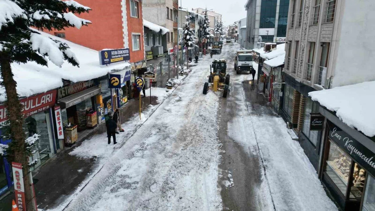 Sarıkamış’ta "beyaz mesai": 600 kamyon kar şehir dışına taşındı