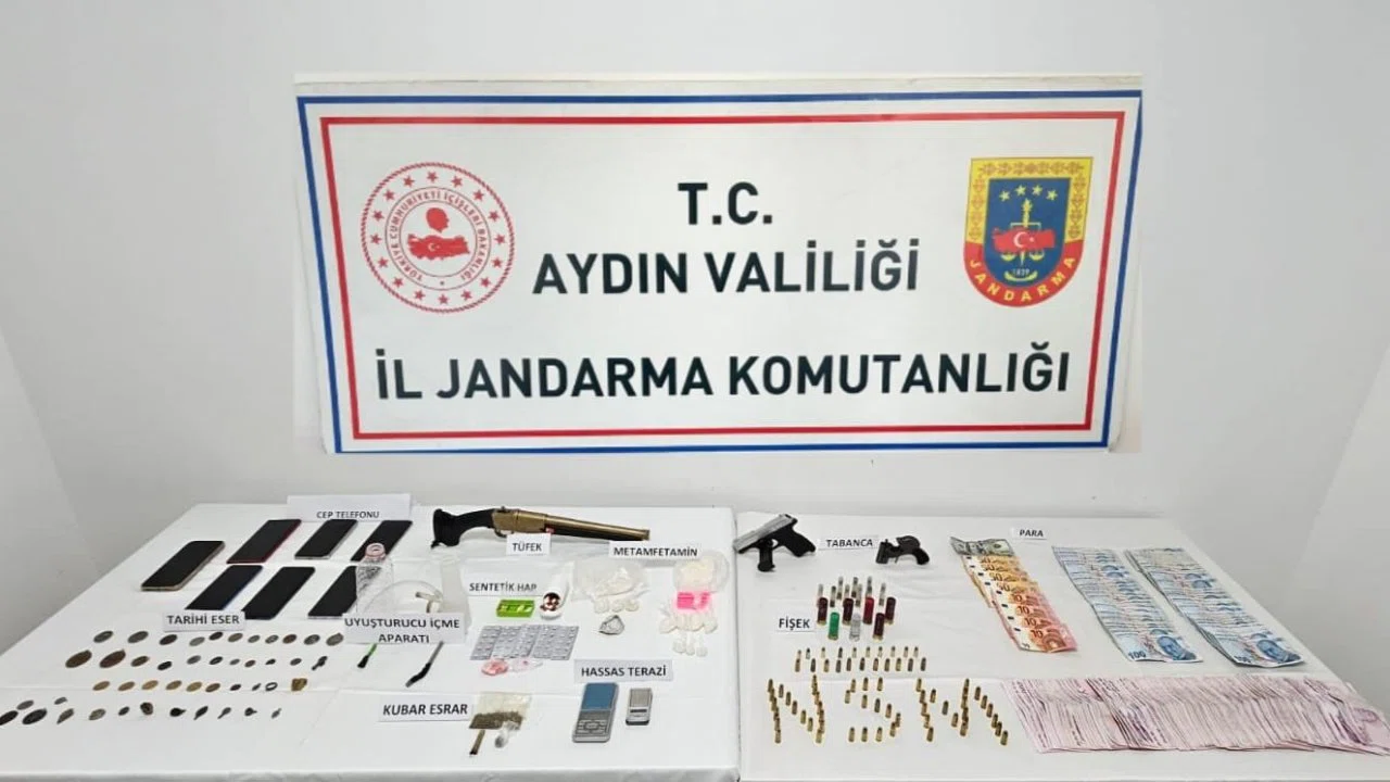 Söke’de tarihi eser ve uyuşturucu operasyonu