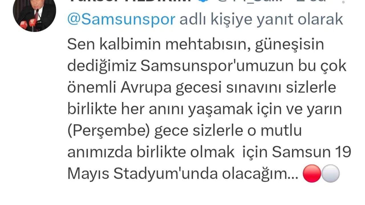Yüksel Yıldırım: "19 Mayıs Stadyumu’nda buluşalım"