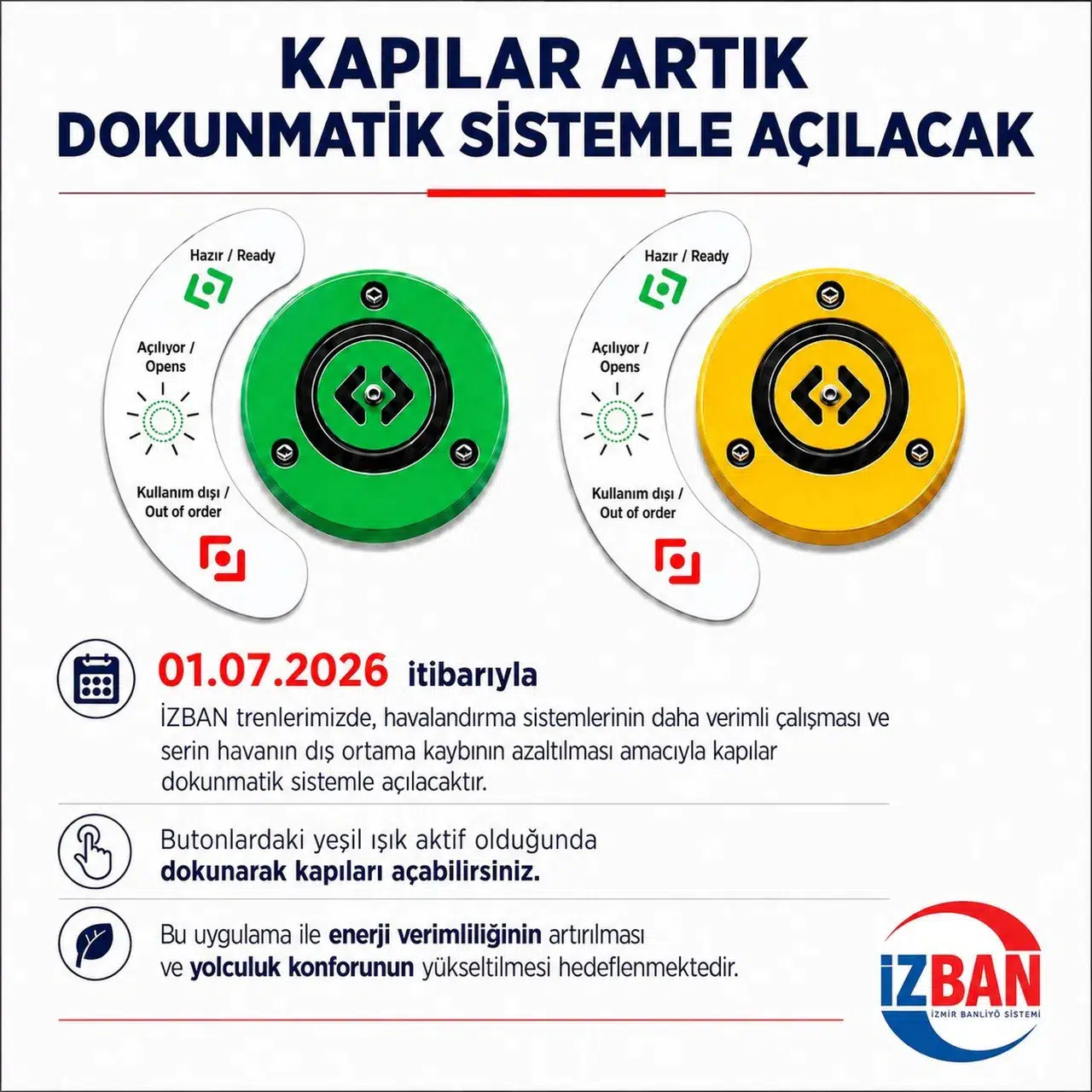 ​İZBAN bir dokunuşla hem serinleyecek hem de doğayı koruyacak