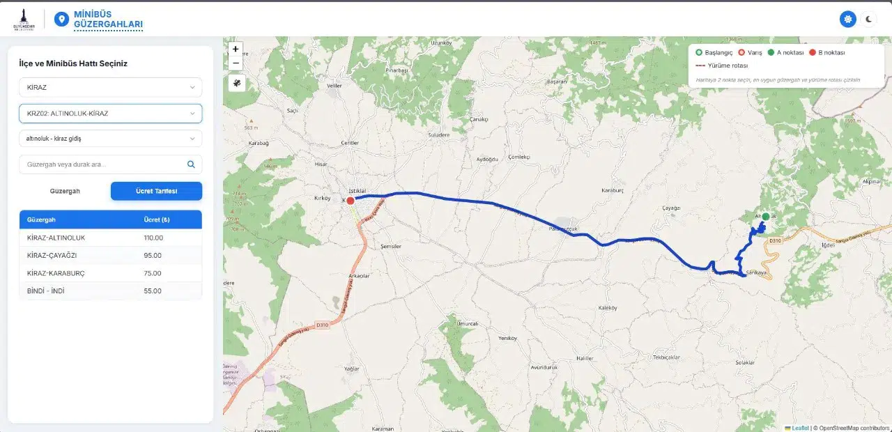 Minibüs ulaşımında dijital kolaylık