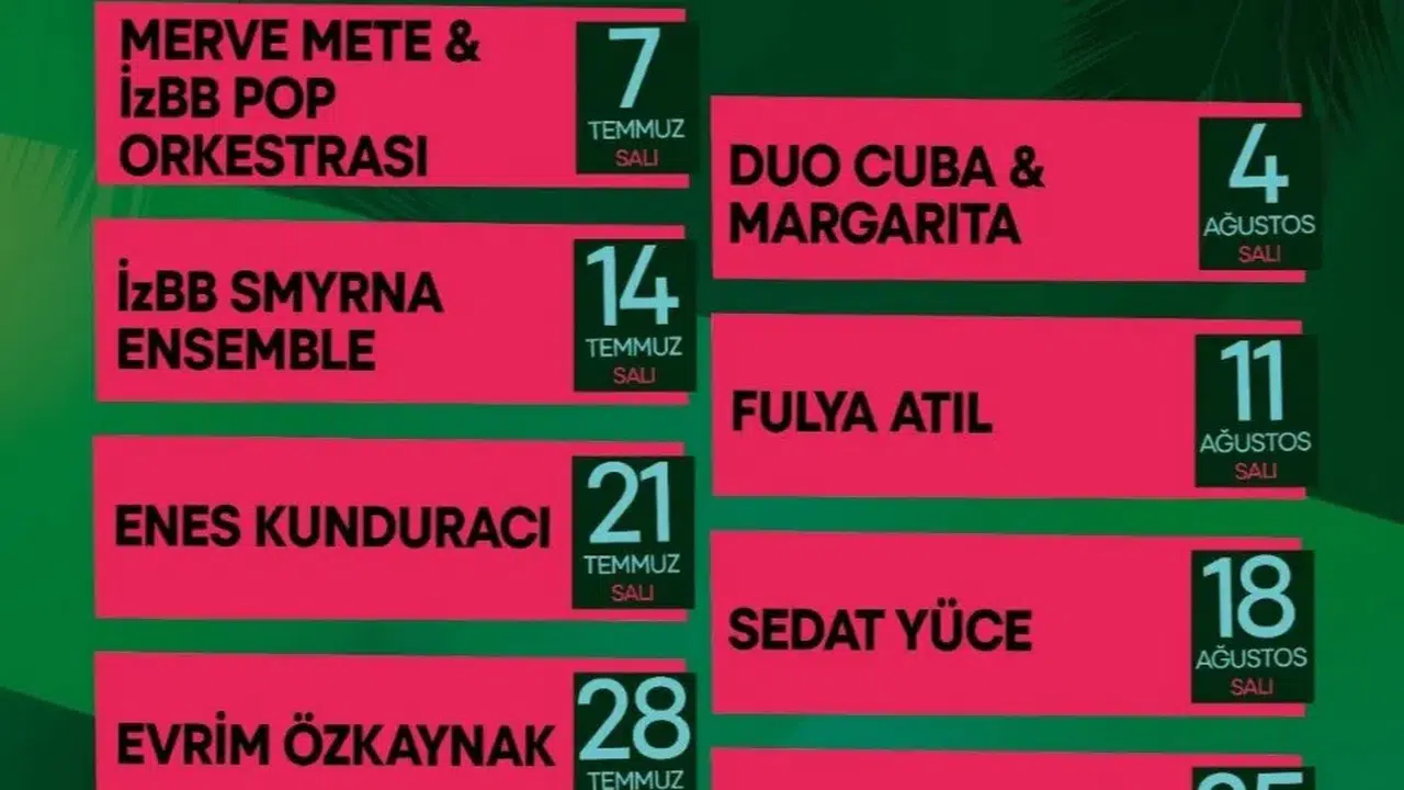 İzmir Çim Konserleri Yaz Boyunca Sanatseverleri Buluşturacak